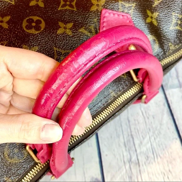 Louis Vuitton Speedy 30 custom painted with bag charm *READ DESCRIPTION* - Picture 3 of 16